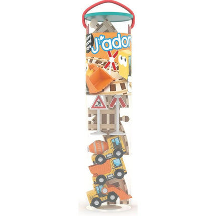 J'ADORE Spielset mit Schienen Baumaschinen 15 Stk.