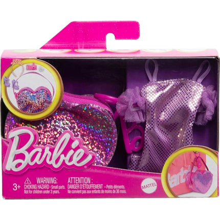 Barbie Set Zubehör für eine Puppe mit einer Tasche in Herzform