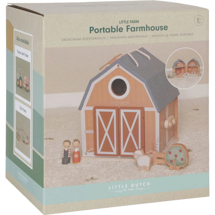 Tragbares Holzpuppenhaus Bauernhof