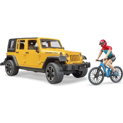 Bruder 2543 Jeep Wrangler Rubicon mit Mountainbike und Radfahrer 1:16