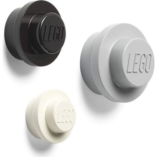 LEGO® Wandhaken 3 Stk. Weiß, Schwarz und Grau
