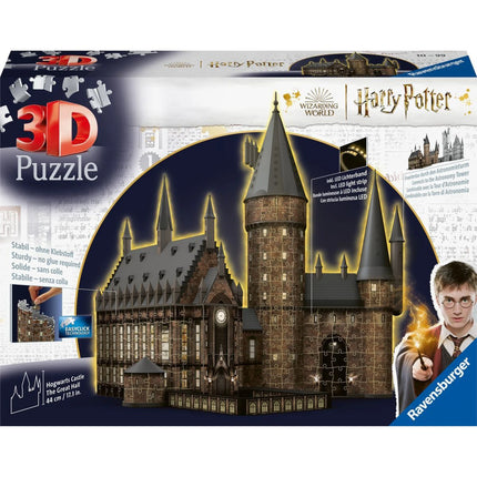 Ravensburger 3D Puzzle: Hogwarts Schloss Große Halle Nacht-Edition 540 Teile - Harry Potter
