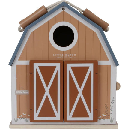 Tragbares Holzpuppenhaus Bauernhof