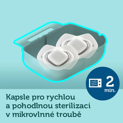 Set symmetrischer Silikonschnuller Light touch 0–6 m Royal Baby blau