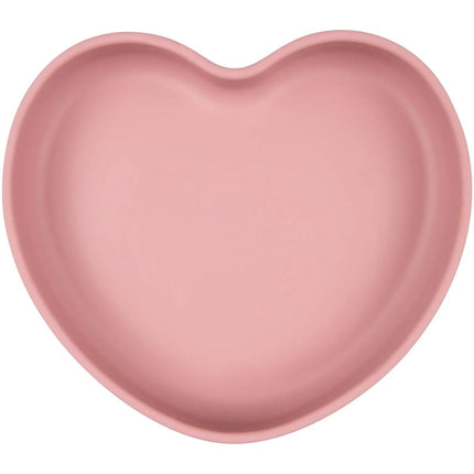Silikonteller mit Saugnapf Herz rosa