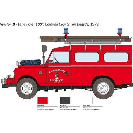 Modellbausatz Auto 3660 Land Rover Feuerwehrwagen 1:24