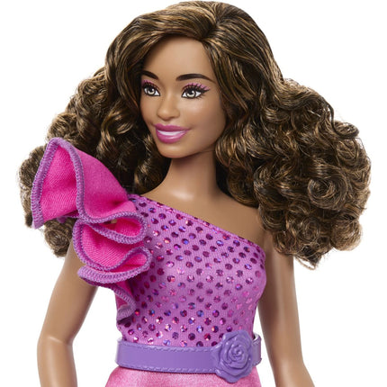 Barbie Model lesklé šaty mit Volant