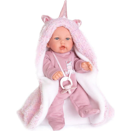 Antonio Juan 12238 Petit realistische Puppe mit Geräuschen und weichem Stoffkörper 27 cm