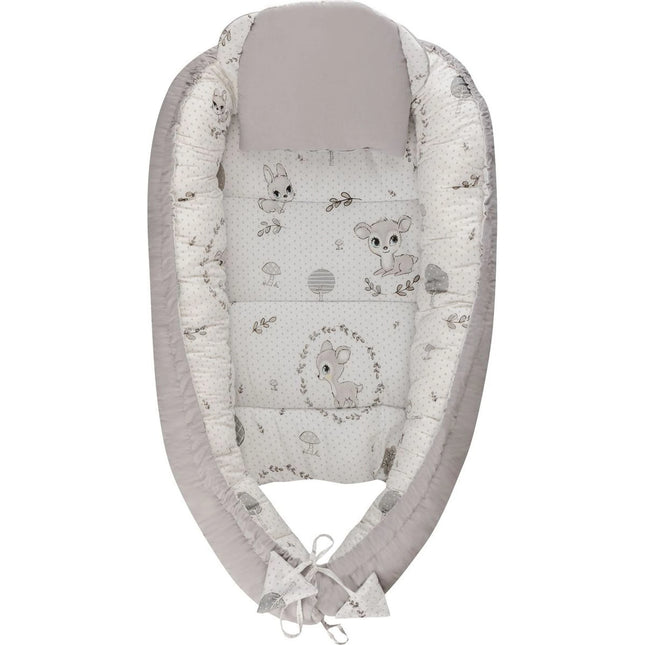 Hagi Nestchen mit Kissen soft Rehkitz grau