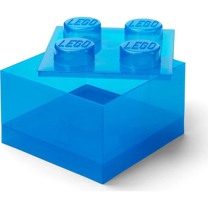 LEGO® Aufbewahrungsbox 4 mit Deckel Transparent blau