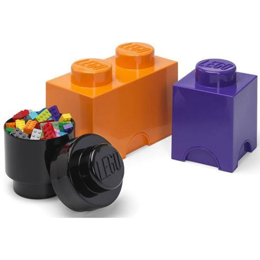 LEGO® Aufbewahrungsboxen Multi-Pack 3 Stk. lila, schwarz, orange